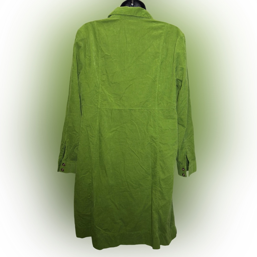 J. Jill Corduroy Shirt Dress in Vibrant Green - Picture 3 of 4